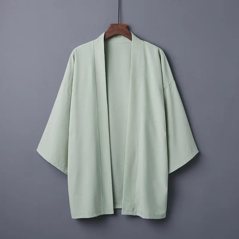 Vintage Pure Color Casual Cardigan Kimono Outerwear