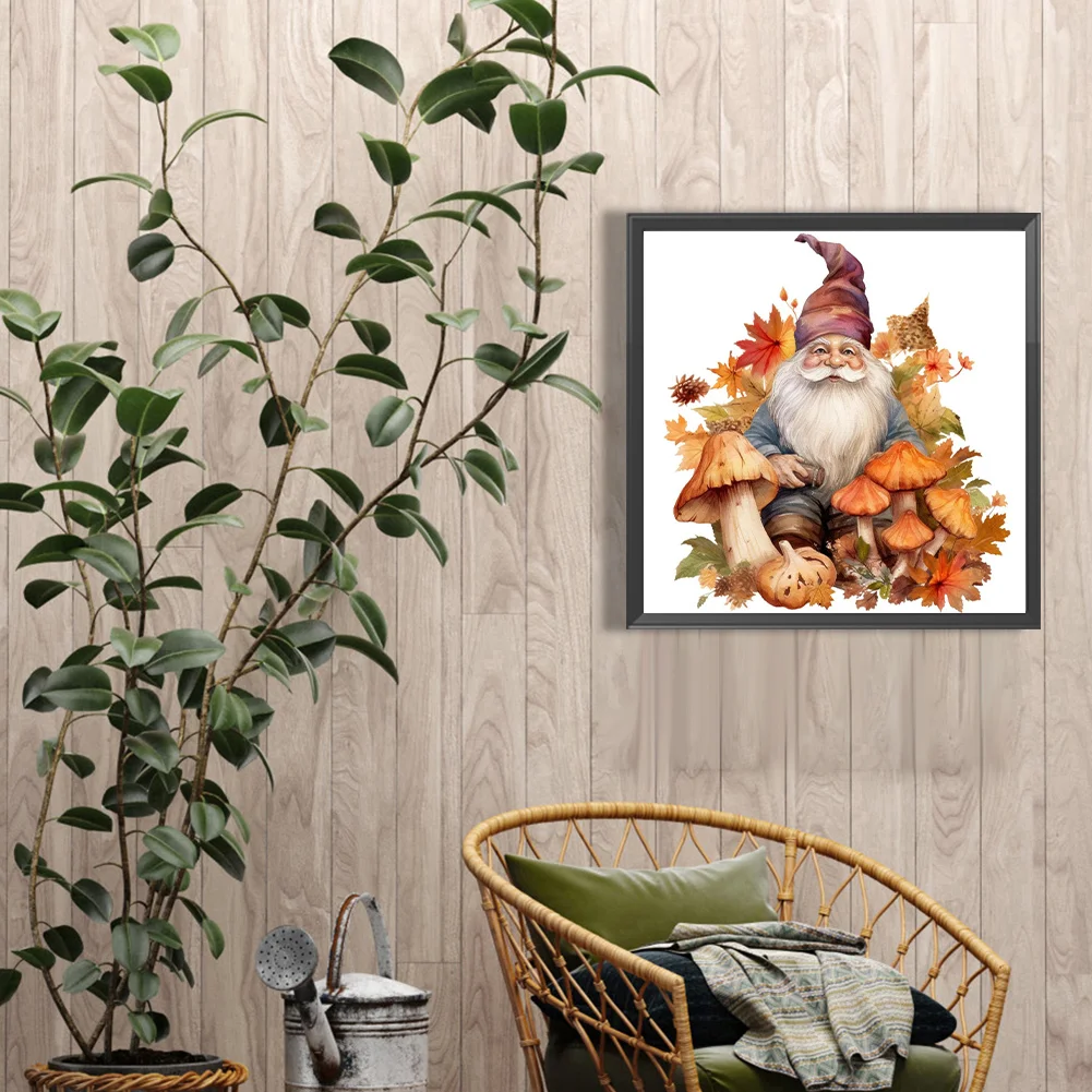 Diamond Painting - Full Round Drill - Autumn Mushroom Gnome(Canvas|40*40cm)