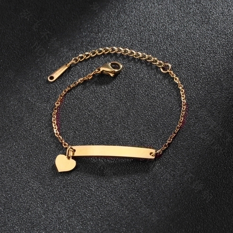 Fashion Geometric 304 Stainless Steel Titanium Steel 18K Gold Plated No Inlaid Bracelets In Bulk