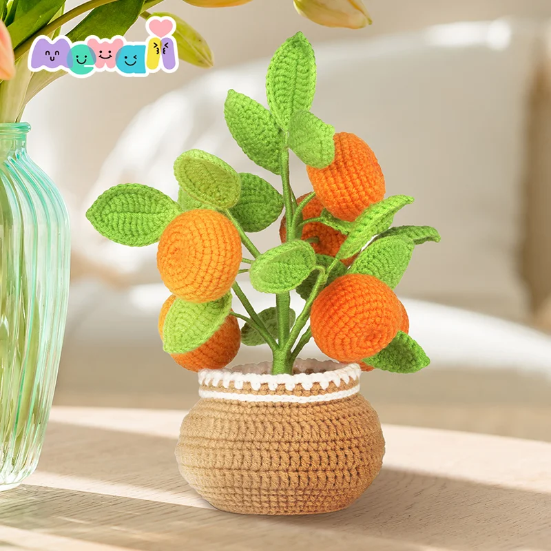 MeWaii® Crochet Kit Home Decoration Flowers and Potted Plants with Easy Peasy Yarn