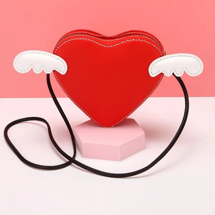 Lovely heart shaped Leather DIY Shoulder Bag