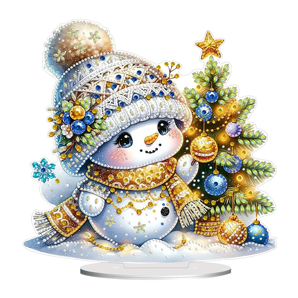 DIY Christmas Snowman Diamond Painting Desktop Ornaments Kit Table Decor