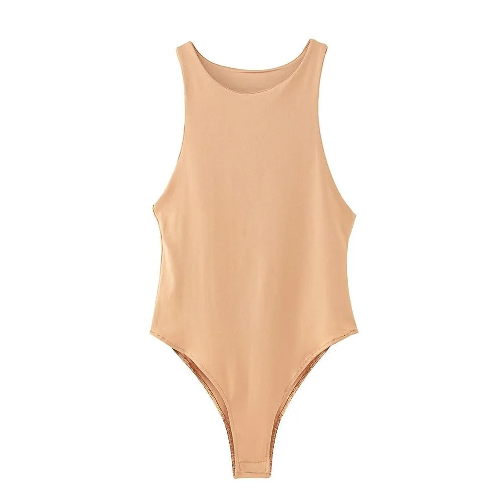 Christmas Gift Withered summer bodysuits women ins fashion blogger england high street candy color sexy sheath sleeveless bodysuits women tops