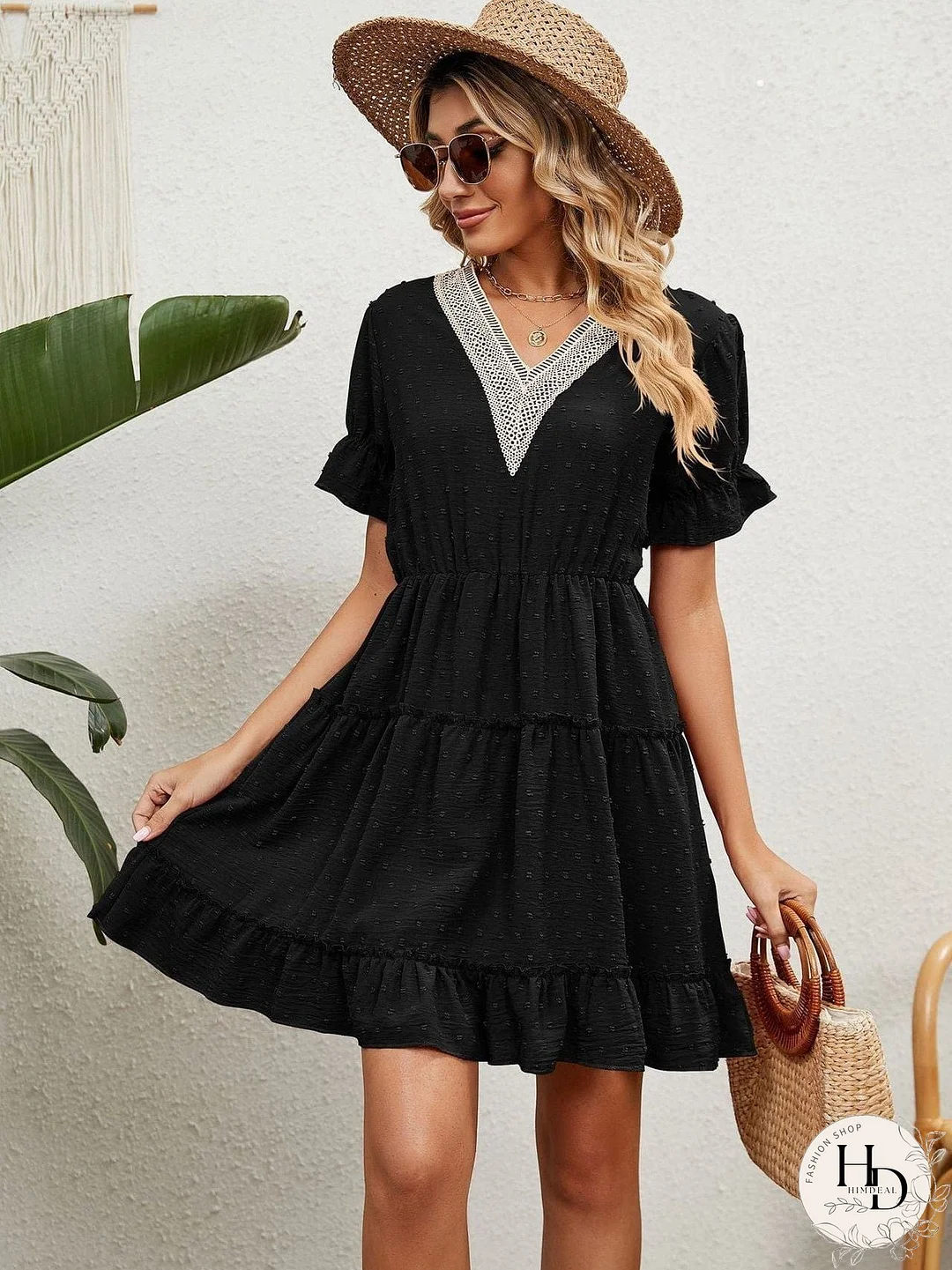 Relaxed Fit V-Neck Summer Dress