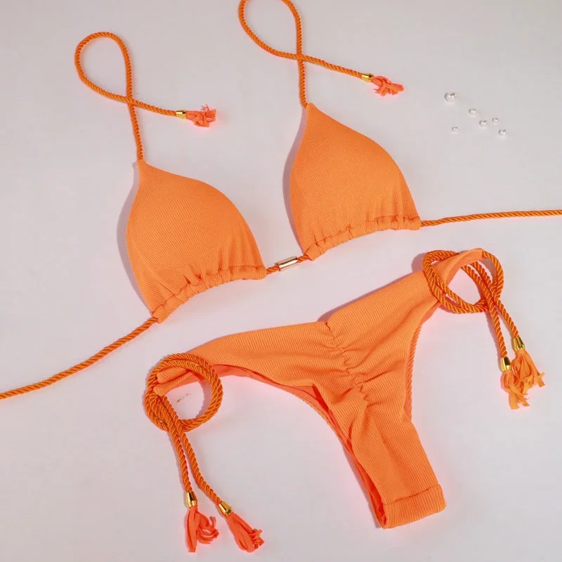 Blue Color Bikinis Sexy Bikini Set 2022 Swimsuit Women Hollow out Swimwear Adjustable String Biquini Push Up Female Beachwear