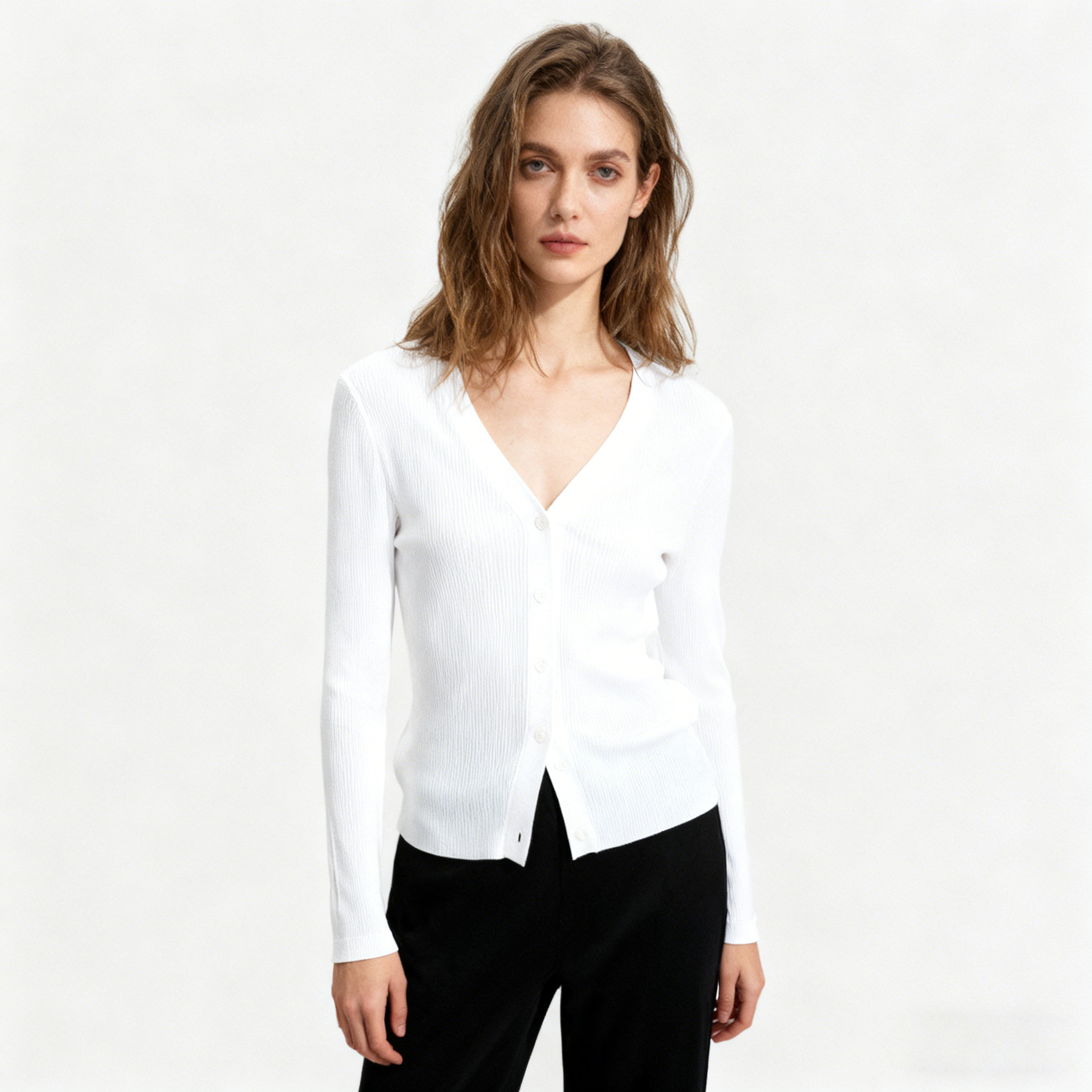 Silk Cardigan Thin Simple Foreign REAL SILK LIFE