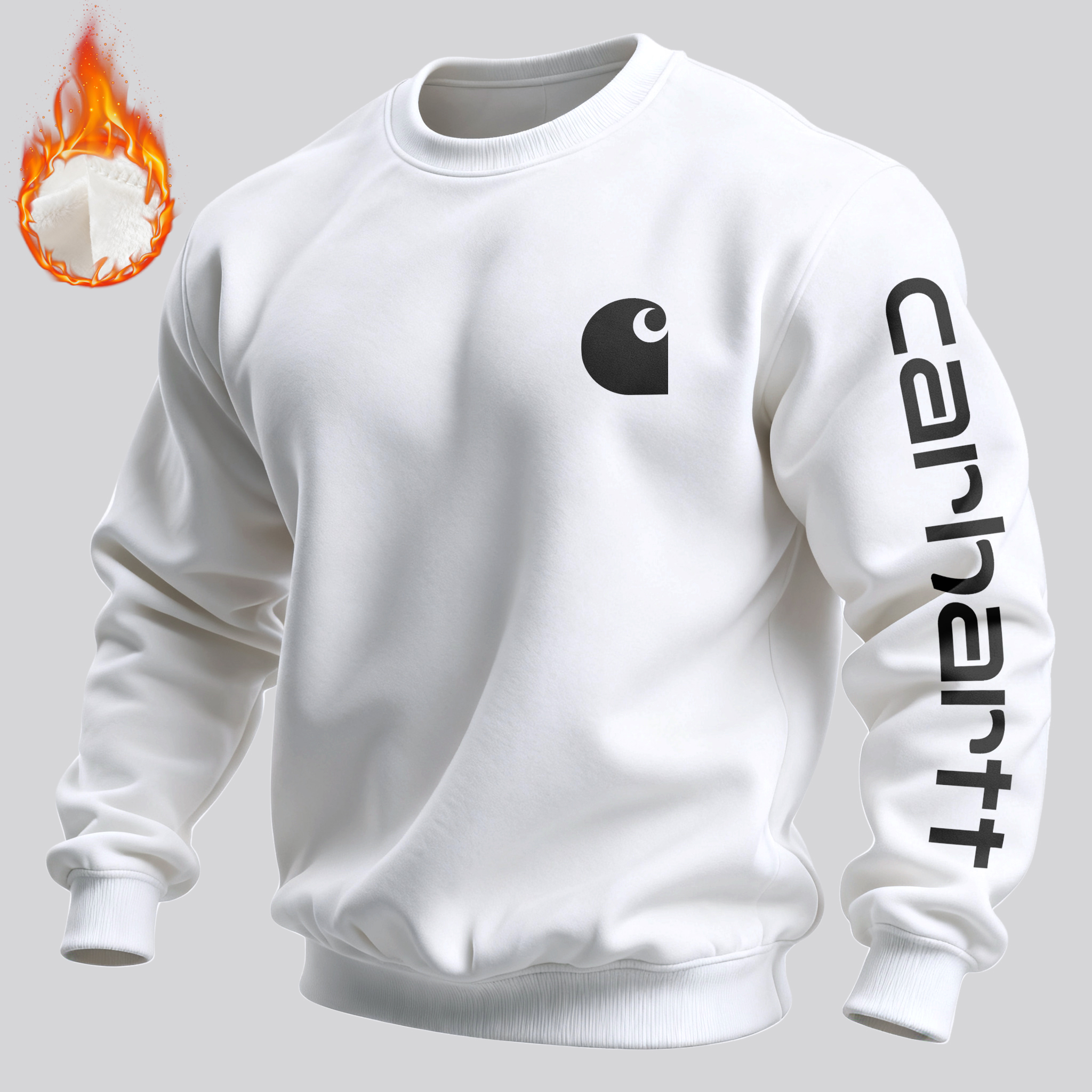 Unisex Loose And Comfortable Plush And Thickened Round Neck Pullover Sweatshirt