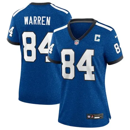 Women's Indianapolis Colts #84 Tyler Warren  Heather Royal Alternate 2 Indiana Nights Game Jersey