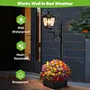 2 In 1 Outdoor Flower Pots Light with Planter Solar Lamp Post Light Freestanding Planters Lamp IP54 Waterproof Decorative Solar Lamp for Terrace Front Pedestrian Hall Decor