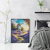 Windmill And Hut-14CT Stamped Cross Stitch Egyptian Cotton 30*40cm/11.81*15.75in tapestrymarket