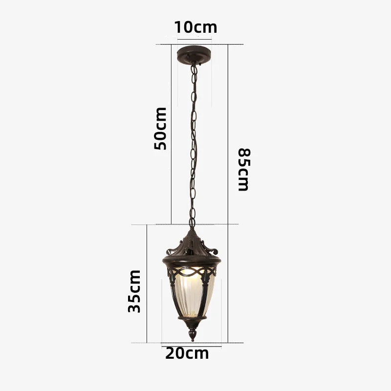 Retro Maple Pattern Outdoor Waterproof Garden Pendant Light