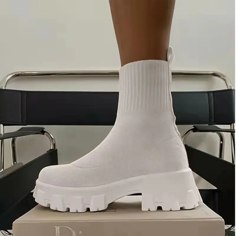 Breakj Breakj Women's Flying Sports Short Boots Women's Autumn And Winter New Women's Boots Large-Size One-Legged Pedal Socks Boots