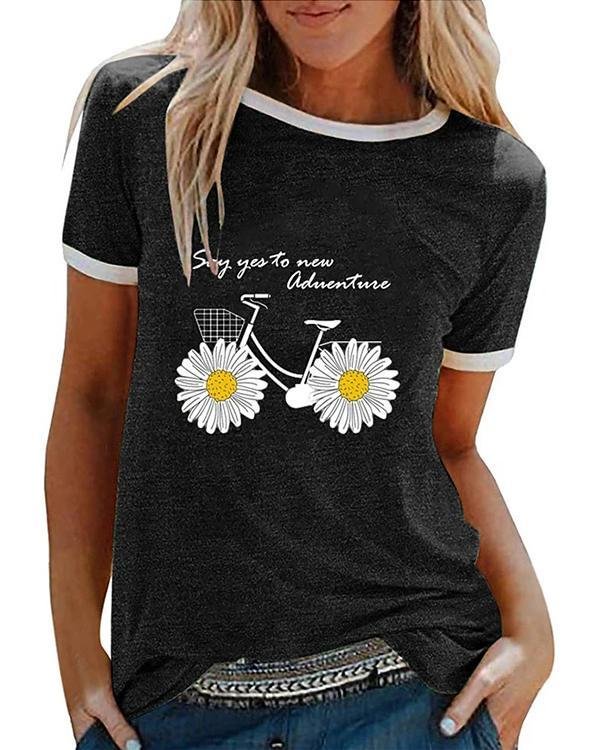 women s floral daisy t shirt daily tops p216293