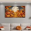 (US Only)Halloween 5D DIY Full Drill Round Diamond Painting Kit Home Wall Decor 70x40cm