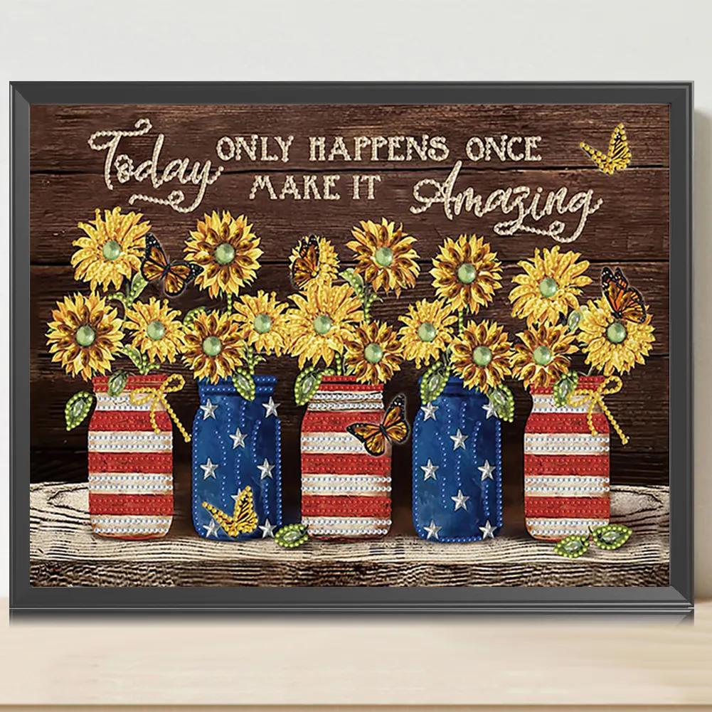 Diamond Painting - Partial Special Shaped Drill - Flower Letters(Canvas|40*30cm)