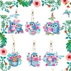 6Pcs DIY Diamond Painting Owl Keychain