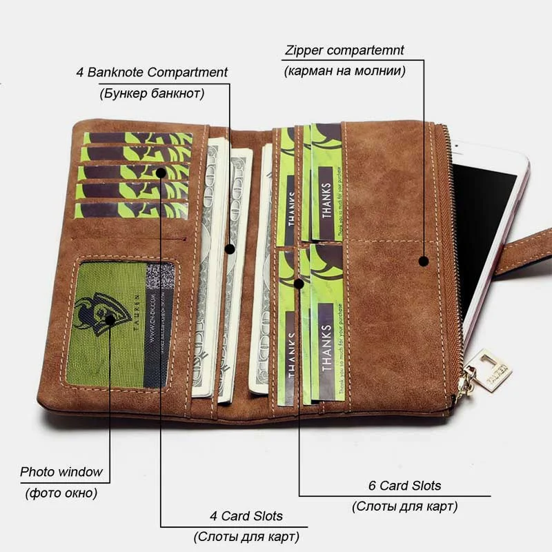 Lightweight Vintage LargeCapacity Long Wallet