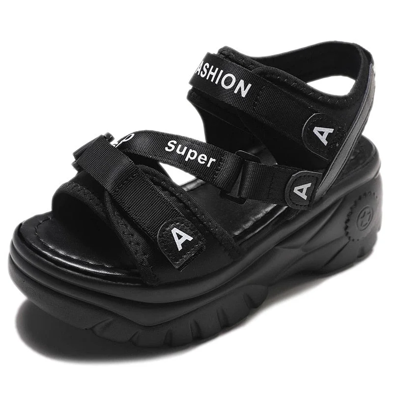 fujin 2021 platform sandals women summer shoes buckle Slides casual sandals women's sports shoes summer  sandalia mujer 2021