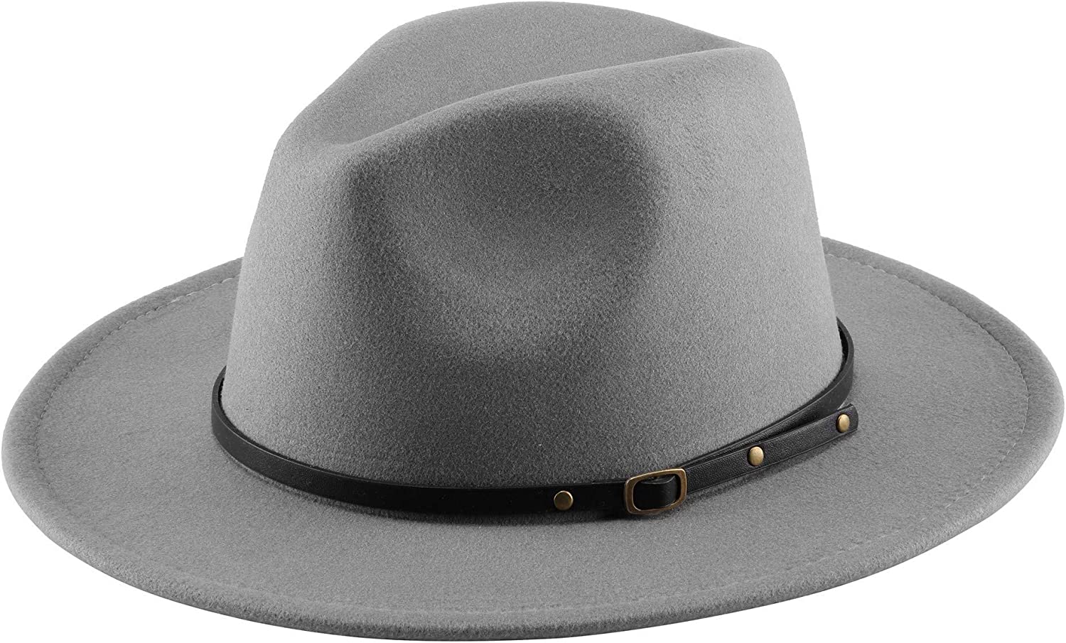 Two Tone Red Bottom Wide Brim Wool Felt Fedora Hat 