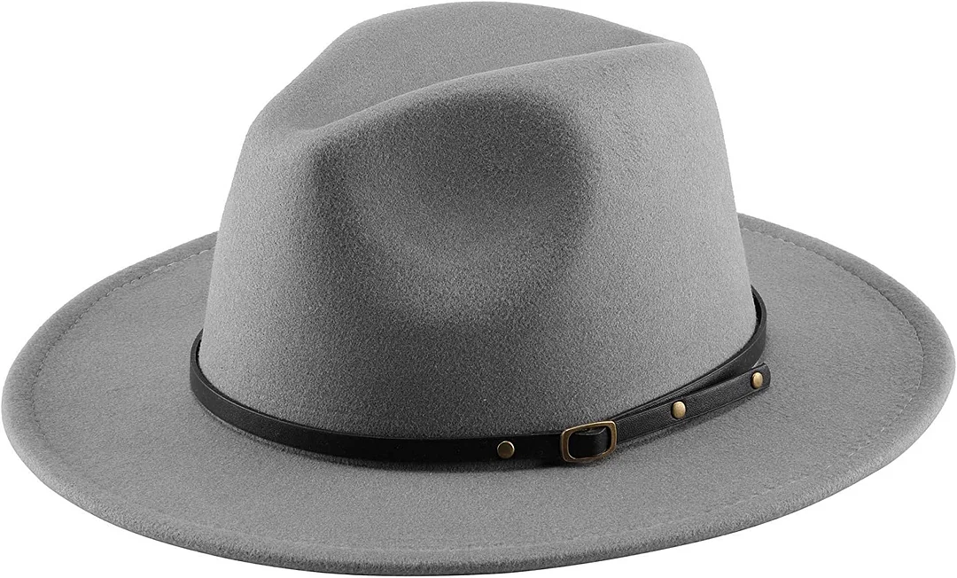 Two Tone Red Bottom Wide Brim Wool Felt Fedora Hat 