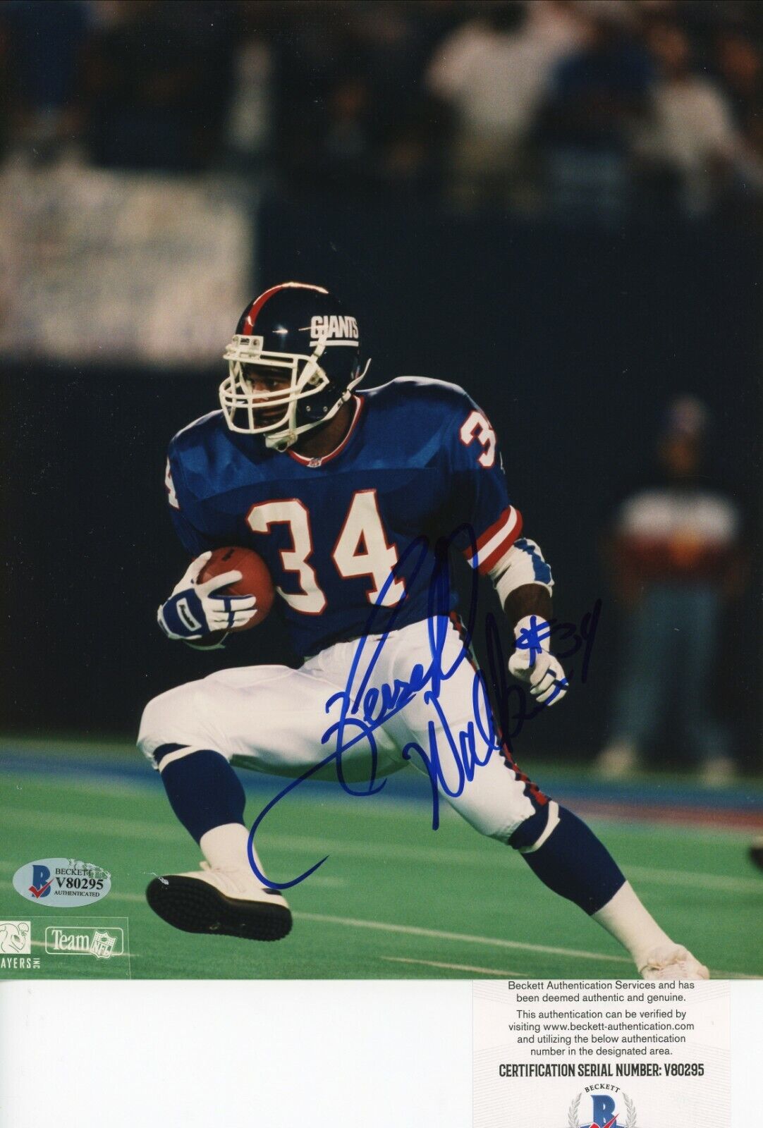 Herschel Walker Giants Cowboys Signed Autographed 8x10 Glossy Photo Poster painting Beckett