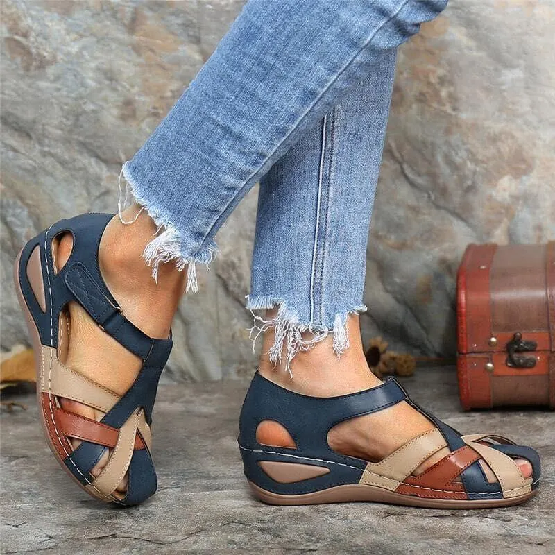 Fashion Women Sandals Sli on Round Female Slippers Casual Comfortable Outdoor Fashion Sunmmer Plus Size Shoes Women Big Size43 1021