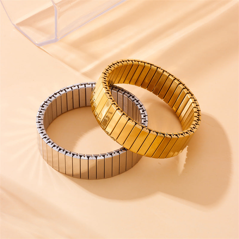 Fashion Round Stainless Steel Electroplating Bangles