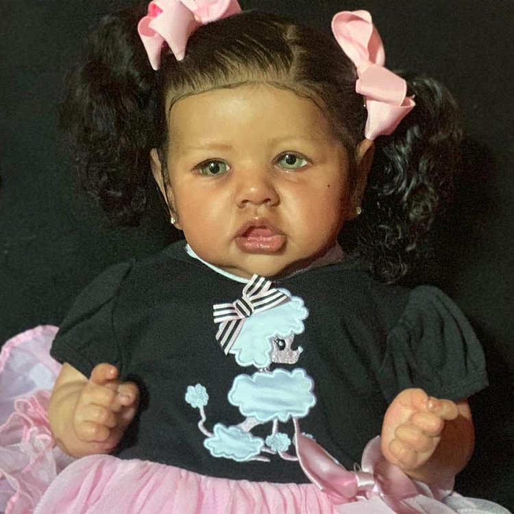  20'' Lifelike Black Authentic Silicone Reborn Doll Named Grace With Beautiful Gray Eyes - Reborndollsshop.com®-Reborndollsshop®