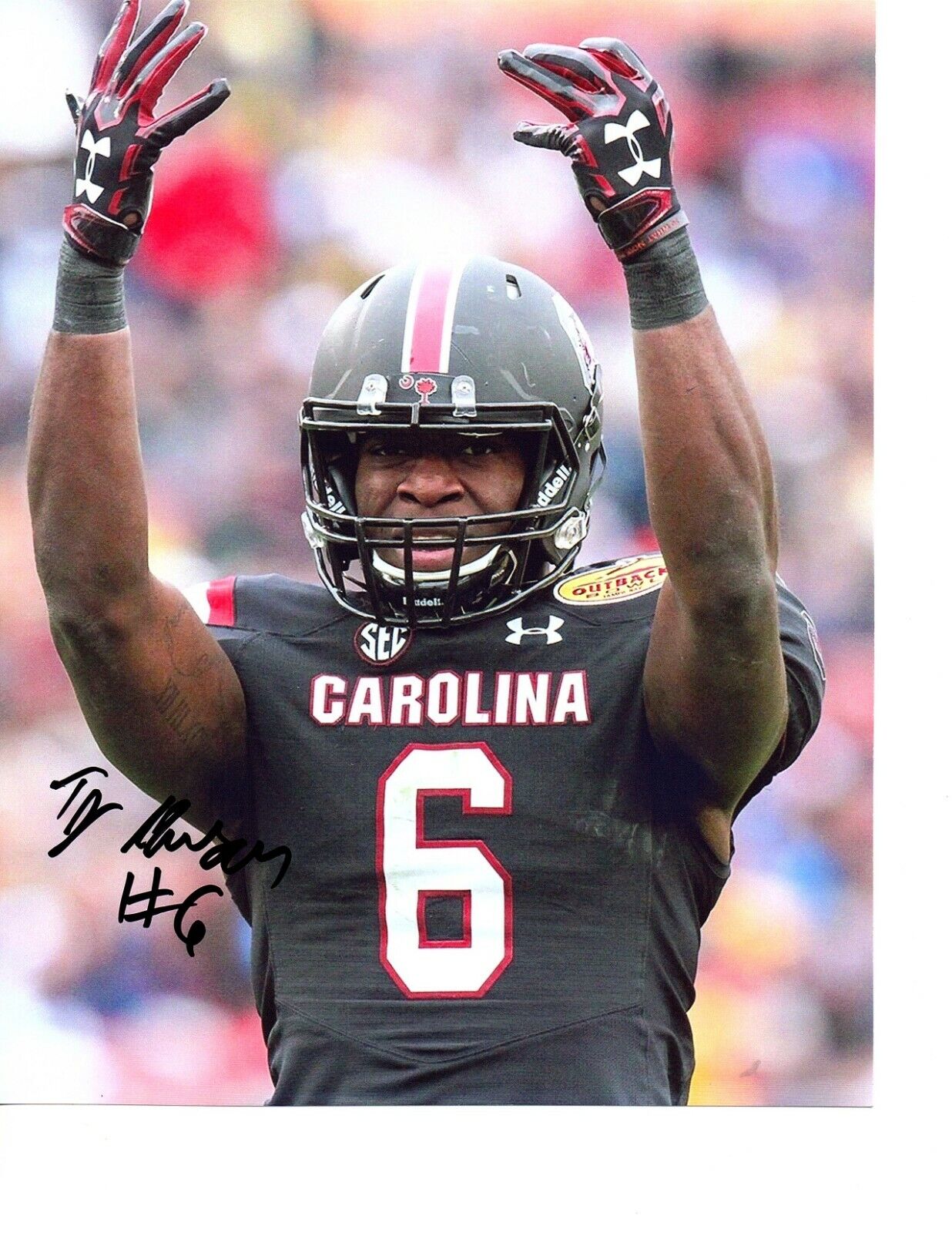 TJ Brunson South Carolina signed autographed 8x10 football Photo Poster painting T.J. Gamecocks