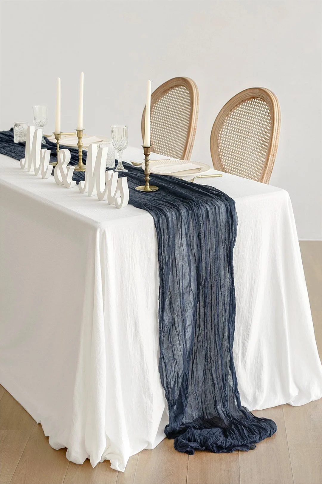 Rustic Gauze Cheesecloth Table Runner 35" w x 10ft/14ft - 15 colors