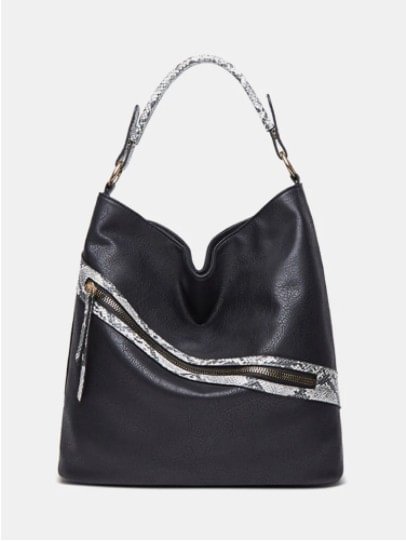 Vintage Snake Pattern Stylish Zipper Handbag Large Capacity Comfy Handle All-match Tote