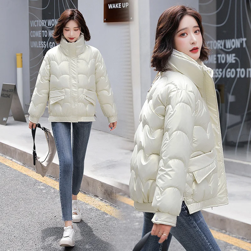 Woherb Winter 2024 New Korean Version Loose Cotton-Padded Jacket Small Cotton-Padded Jacket Coat-Outfit Ideas