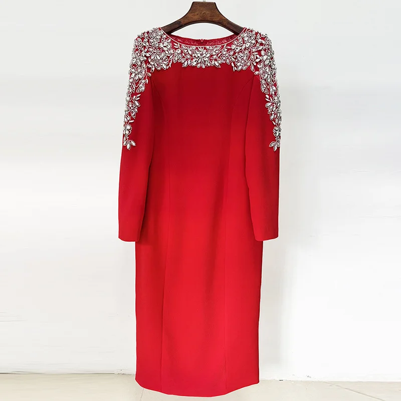 Nigikala Nigikala New Star Fashion Mesh Yarn Heavy Industry Nails And Diamonds In The Long Dress Small Dress