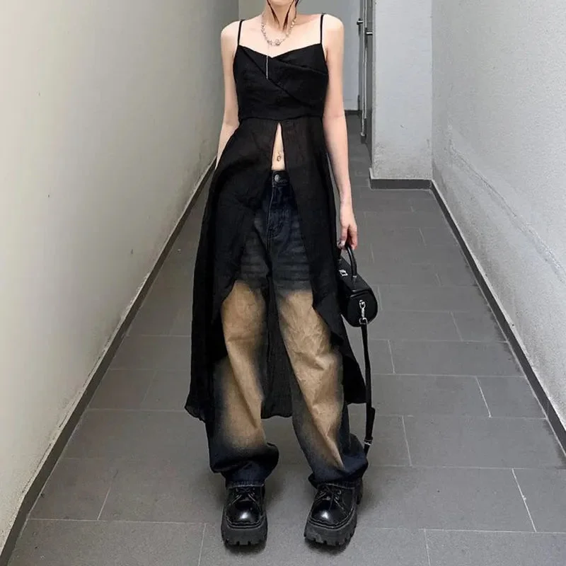 Brownm Strap Top