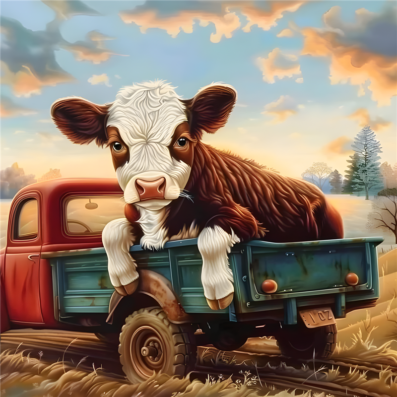 Diamond Painting - Full Round Drill - Cow(Canvas|30*30cm)