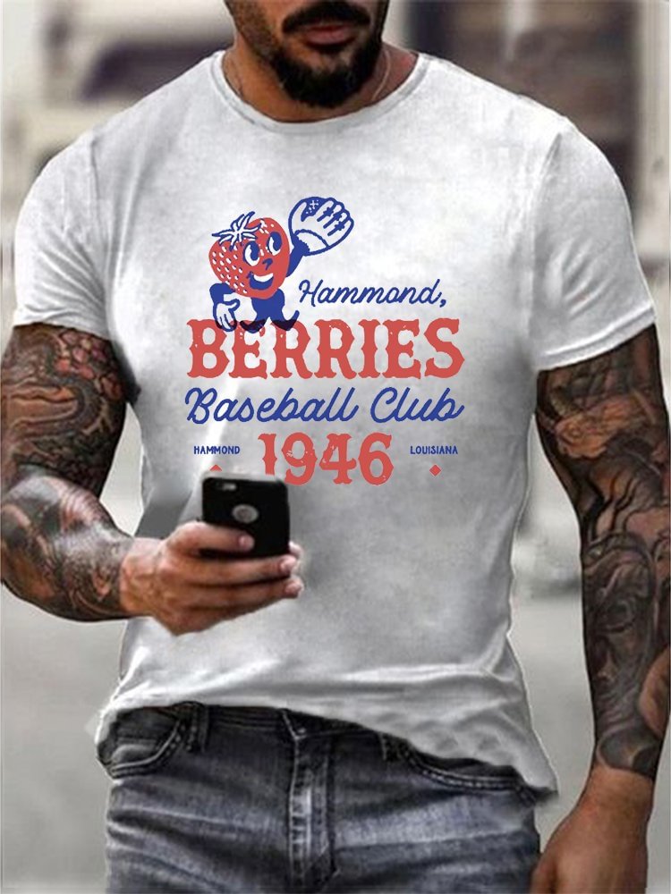 Men&#039;s Vintage Hammond Berries Beavers Print T-Shirt