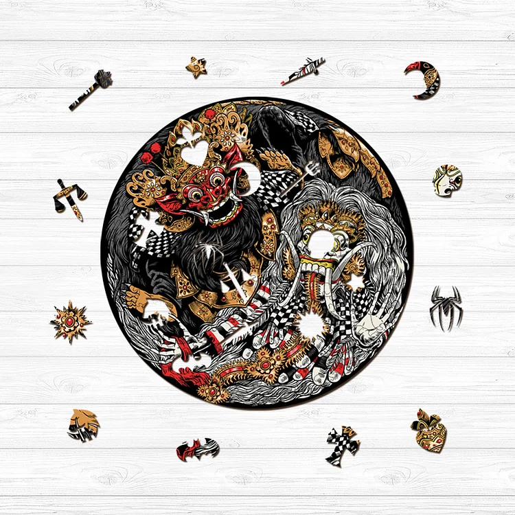 Ericpuzzle™ Ericpuzzle™Yin Yang Yakshas Wooden Puzzle