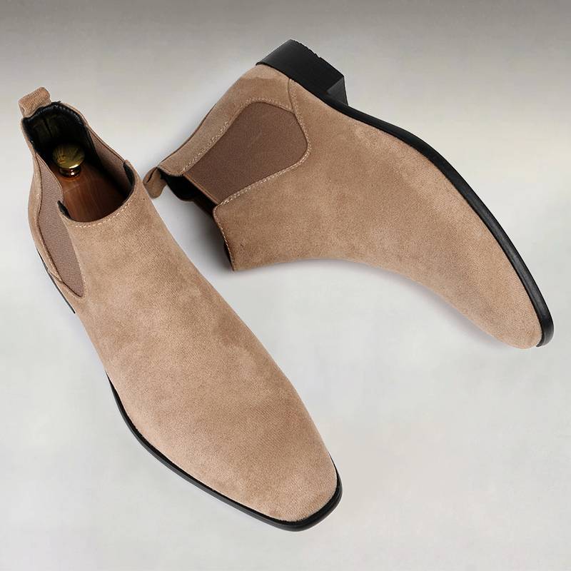 Men's Fashion Square Toe PU Leather Chelsea Boots