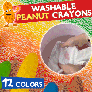 Washable Peanut Crayons (12 Colors)