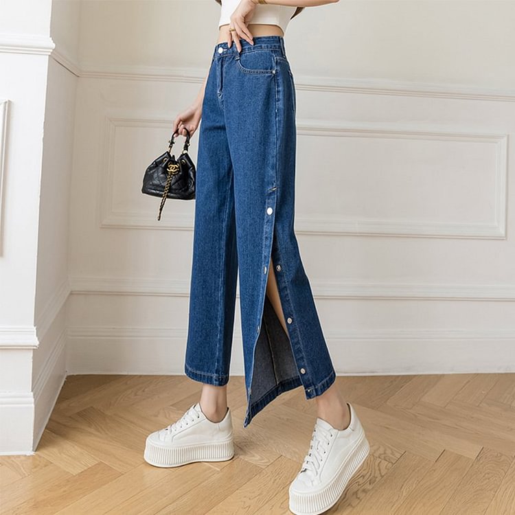 Denim A-line Casual Daily Casual A-Line Pants QueenFunky