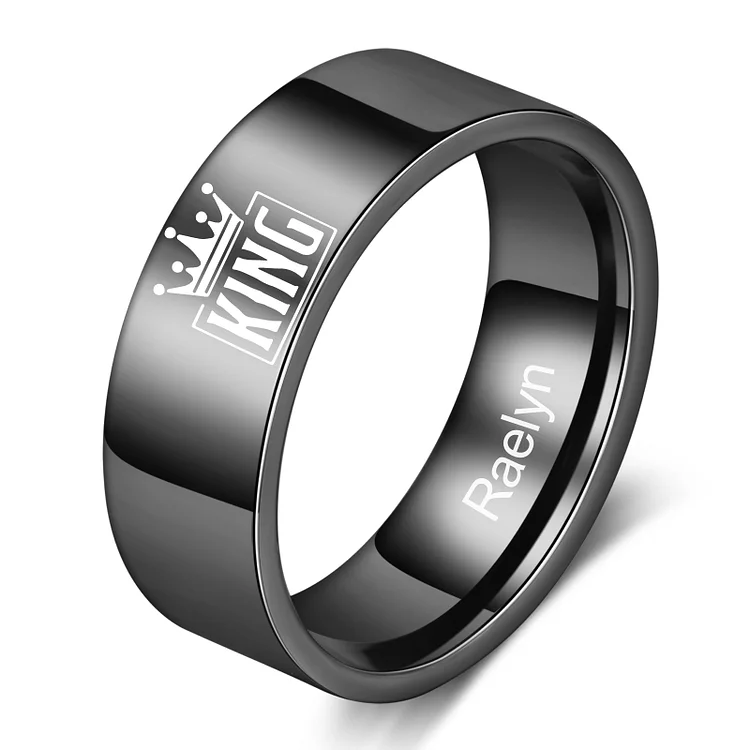 King & Queen Couple Ring Personalized Matching Rings Gift for Couple