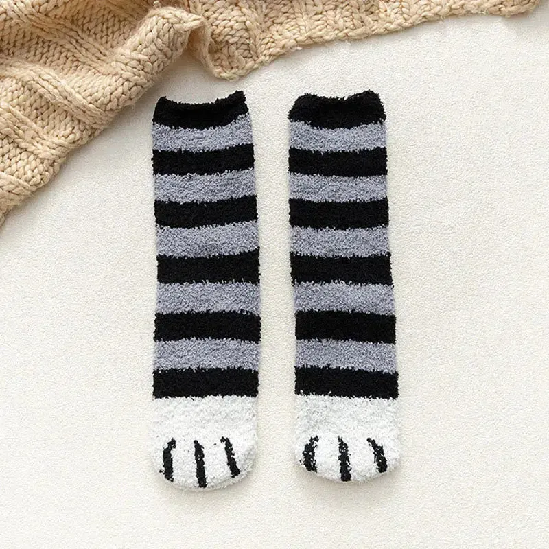 Brownm Paw Plush Socks