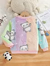 Kid Girl Cozy Panda Plush Fashion Long Sleeves Sweatshirts