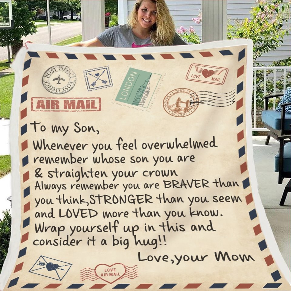 To My Son I Love You Graphic Blanket