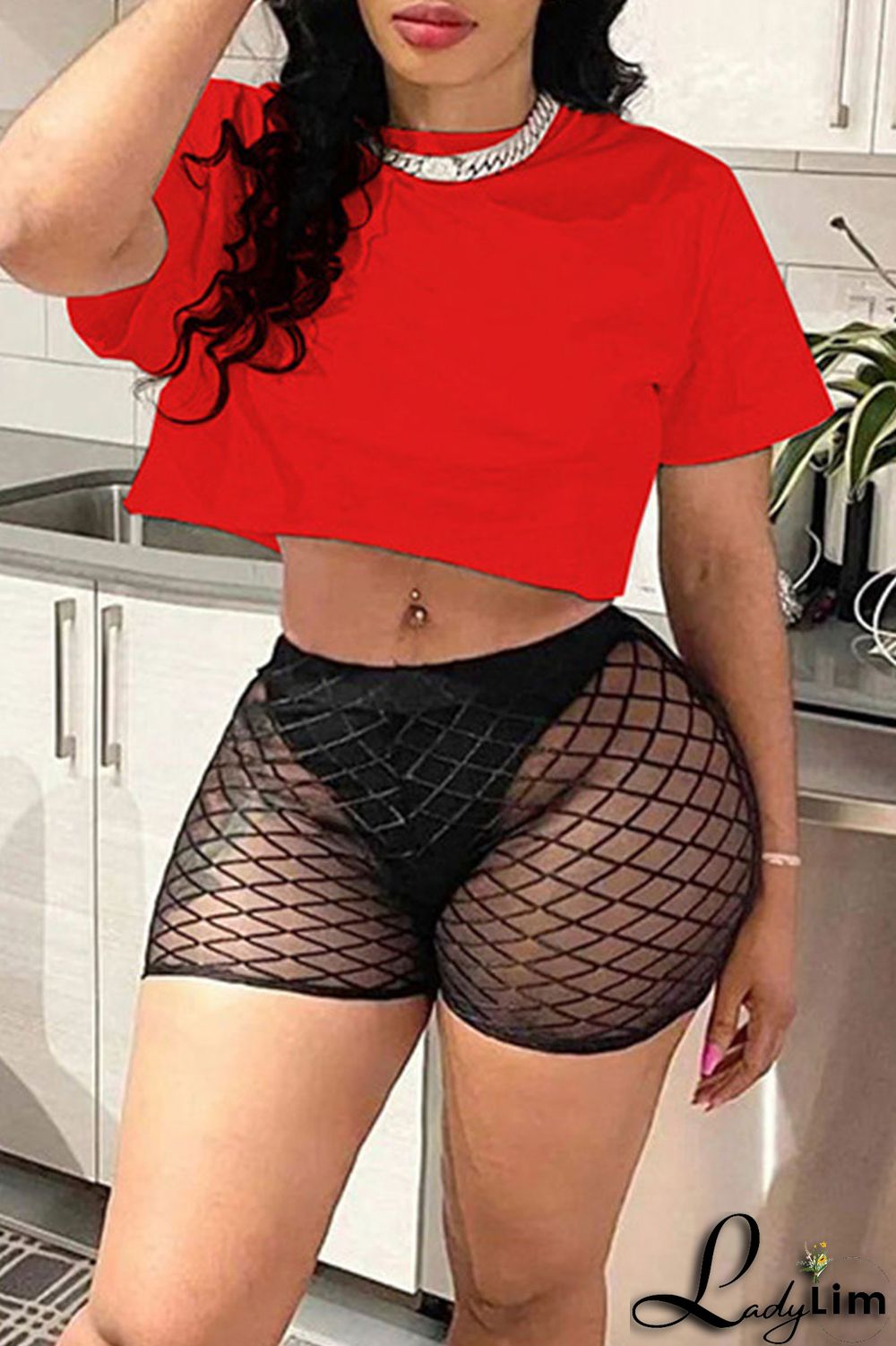 White Sexy Solid Split Joint O Neck Short Sleeve Two Pieces