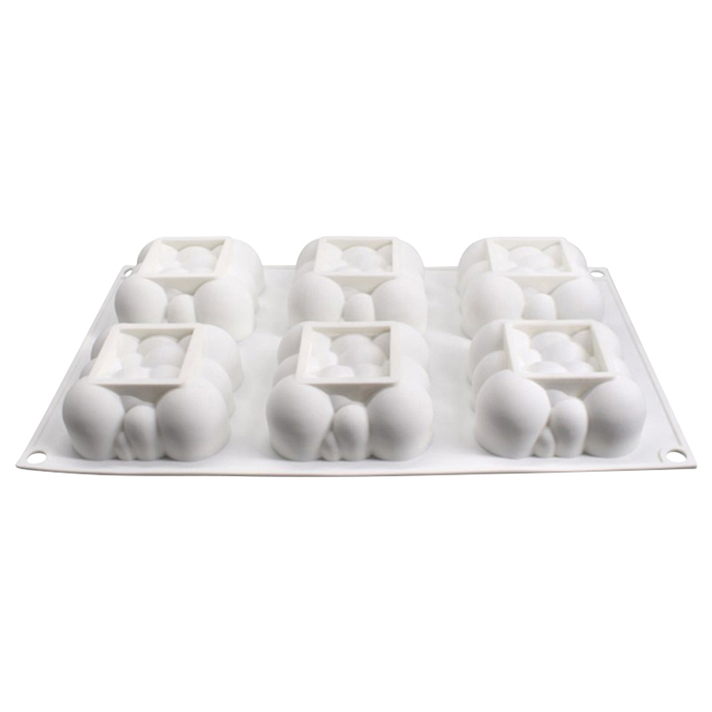 

6 Cavity Square Cloud Shaped Silicone Bakeware Mold DIY Mousse Jelly Moulds, 501 Original