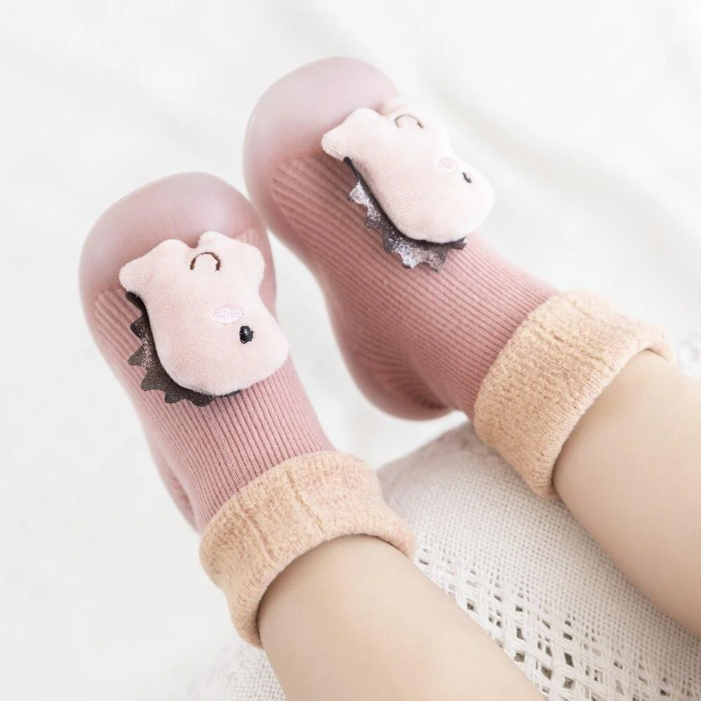 Baby Sock Shoes for Winter Thick Cotton Animal Styles Cute Baby Floor Shoes Anti-slip First Walkers 0-3 Years
