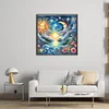 Sun Moon Ocean And Flowers-11CT Stamped Cross Stitch 40*40cm/15.75*15.75in