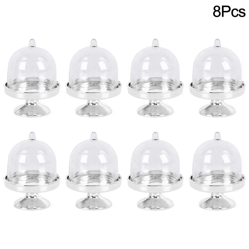 Clear Mini Candy Dessert Holder Cupcake Display Stand Tray Wedding Plastic Gift Box For Guest Birthday Party Decor Baby Shower