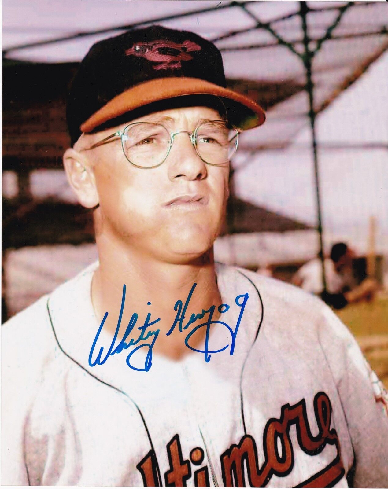 WHITEY HERZOG BALTIMORE ORIOLES ACTION SIGNED 8x10